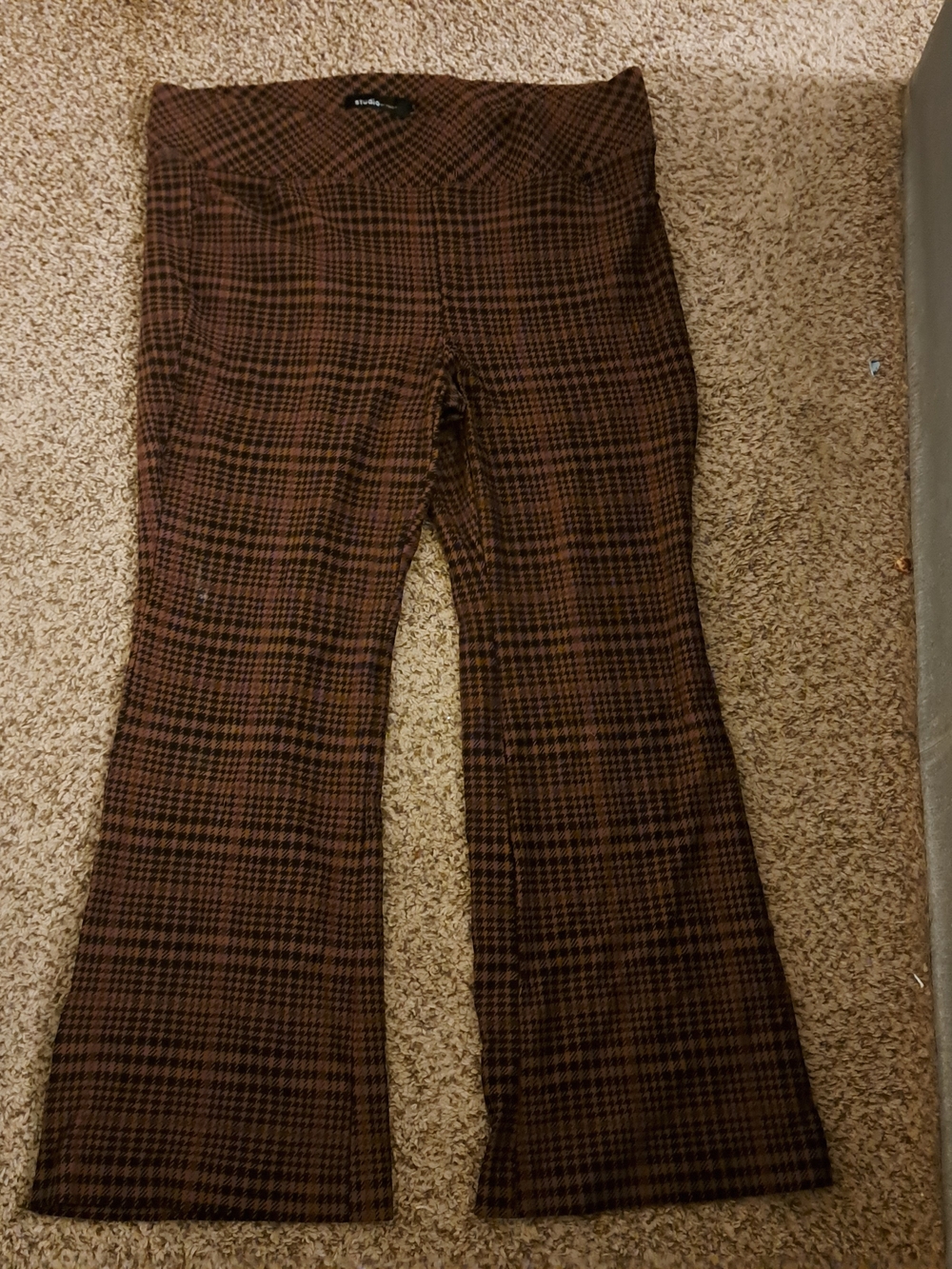 Torrid Studio Flare Plaid Flared Women’s Pants - Brown